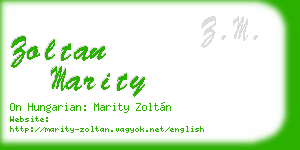 zoltan marity business card